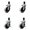 Service Caster 4 Inch Thermoplastic Wheel 1-5/8 Inch Expanding Stem Caster Set with 2 Brakes SCC-EX05S410-TPRS-158-2-SLB-2 - alternate 1